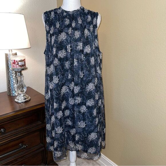 Joie Blue floral flowing mini dress in Baltic Print XL - Picture 2 of 4